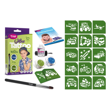 Reduceri - Set tatuaje cu sclipici, Vehicule
