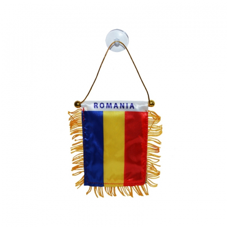 Steaguri si Tricolor România/UE - Steag auto cu ventuza, Romania, 8x12 cm
