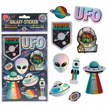 Reduceri - Stickere holografice galaxy, 9 buc/coala - TRENDHAUS