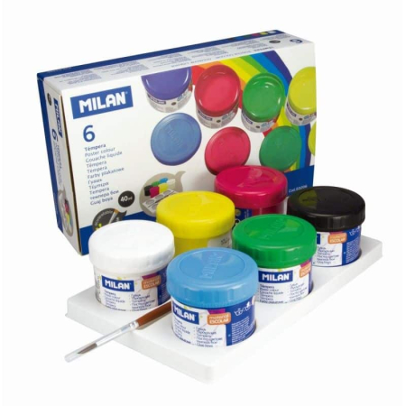 Culori Tempera - Tempera pe baza de apa, 6 culori/set, flacon 40ml