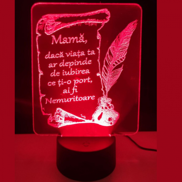 LAMPA LED 3D "IUBITA MAMA" [2]