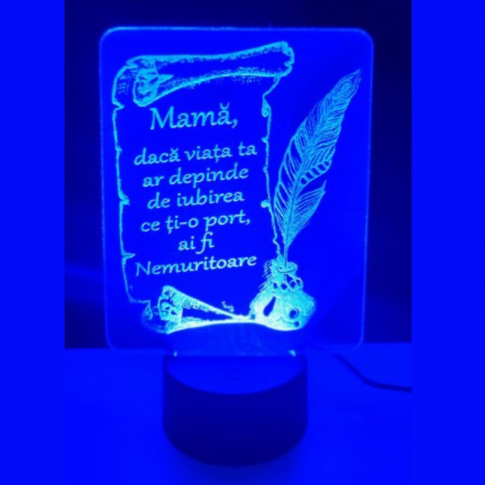 LAMPA LED 3D "IUBITA MAMA" [4]