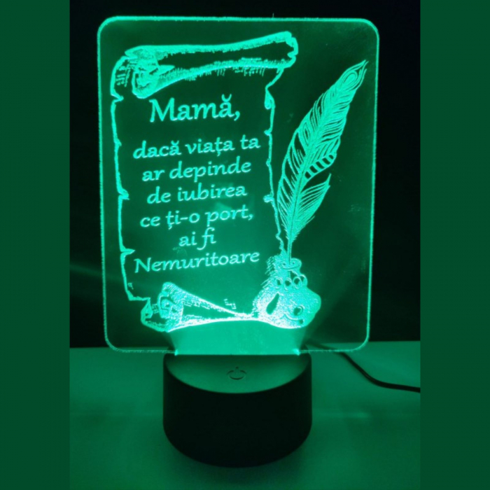 LAMPA LED 3D "IUBITA MAMA" [3]