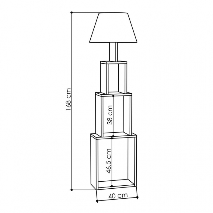 Lampadar cu etajeră TOWER, light mocha/ light brown [4]