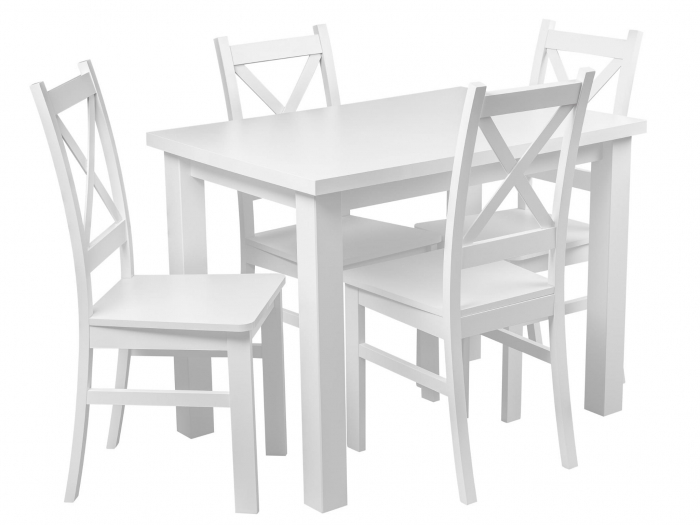 Masa alba cu 4 scaune pentru bucatarie Z057 [1]