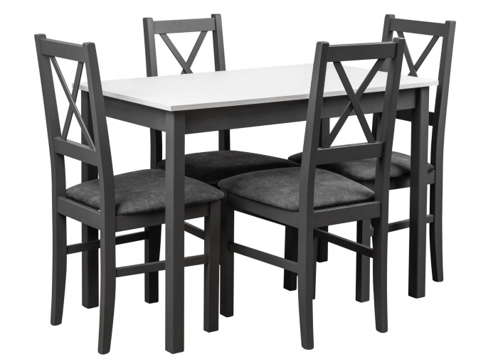 Masa alba grafit  cu 4 scaune L001 [1]