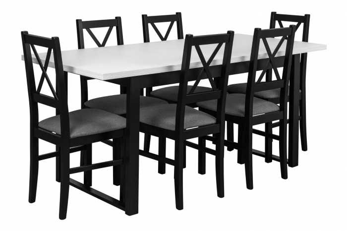 Masa extensibila la mansarda cu 6 scaune pentru bucatarie sufragerie L005 [1]