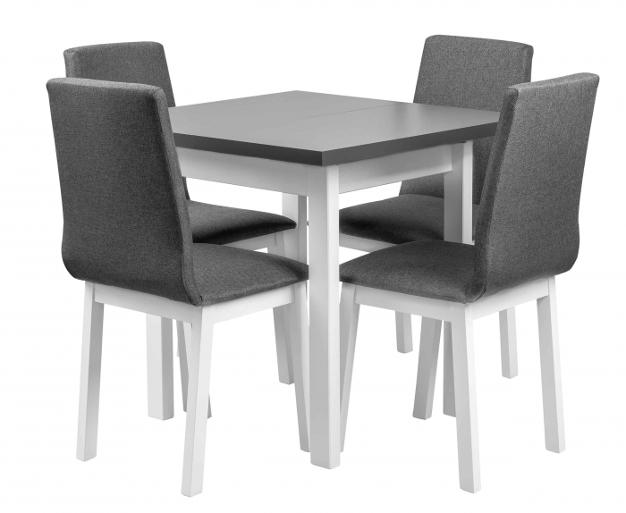 Masuta cu 4 scaune Alb/grafit L002 [1]