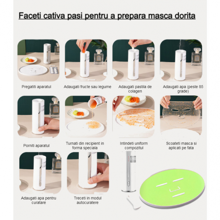 Aparat de infrumusetare AcronicPro, Confectie de masti cu Colagen, Pentru o piele mai frumoasa, Alb [5]