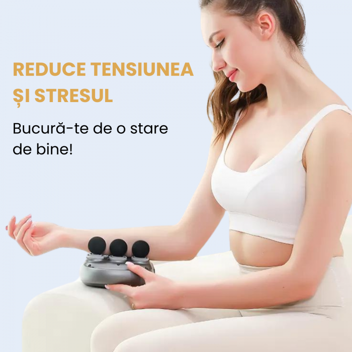 Aparat de Masaj cu 6 Capete AcronicPro, Vibratii de Inalta Frecventa, Cu Acumulatori, Pentru orice Zona a Corpului, Relaxare si Circulatie Imbunatatita, Gri Platinat [5]