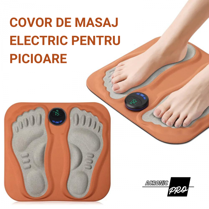 Aparat de Masaj pentru Picioare AconicPro, Electrostimulare, Incarcare USB, Wireless, Pentru Circulatia Sangelui si Ameliorarea Durerii, Maro [3]