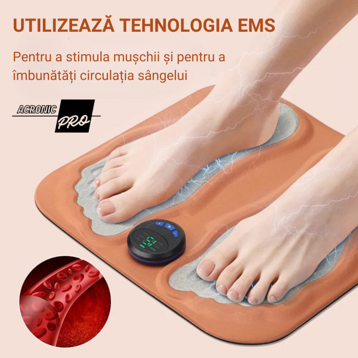 Aparat de Masaj pentru Picioare AconicPro, Electrostimulare, Incarcare USB, Wireless, Pentru Circulatia Sangelui si Ameliorarea Durerii, Maro [5]