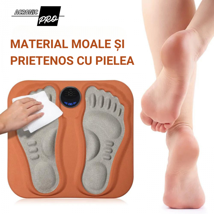 Aparat de Masaj pentru Picioare AconicPro, Electrostimulare, Incarcare USB, Wireless, Pentru Circulatia Sangelui si Ameliorarea Durerii, Maro [8]