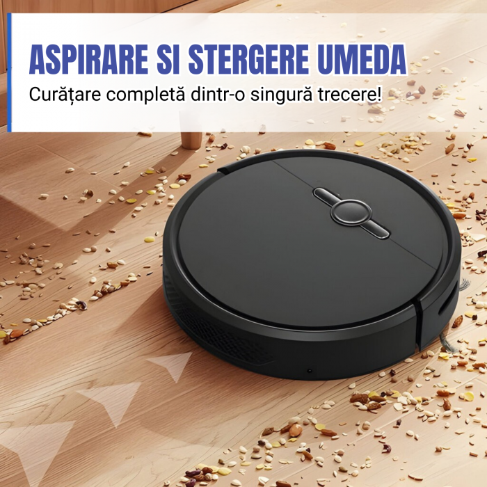 Aspirator Robot AcronicPro® SmartClean, Aspiratie Puternica, Autoincarcare, Stergere uscata, Control WiFi, Mod Silentios, Senzori Anti-cadere, Negru [3]