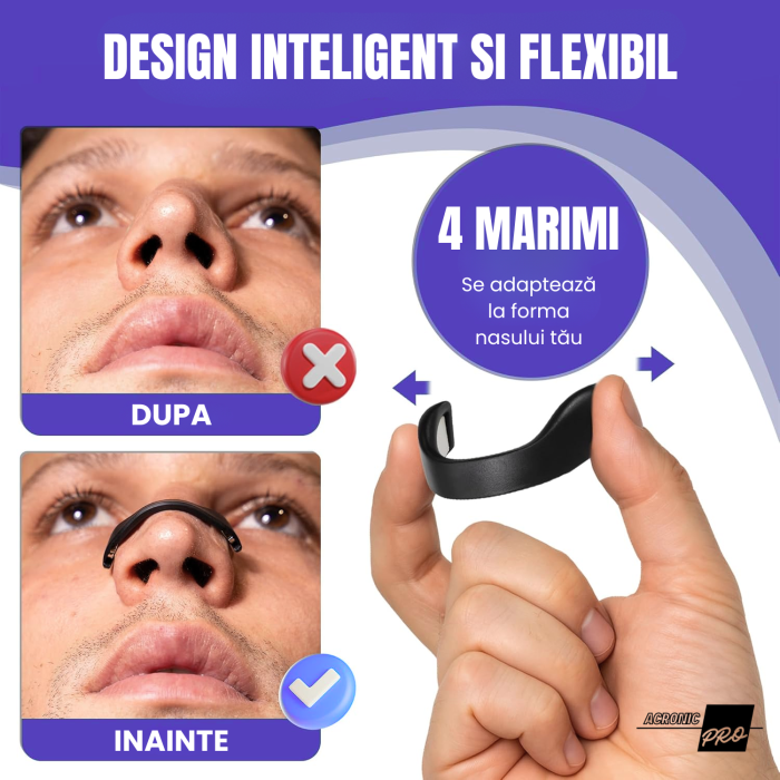 Benzi Nazale Magnetice AcronicPro, Anti Sforait, Respiratie Libera, Somn Odihnitor si Confort Sporit, Set Complet, Negru [4]