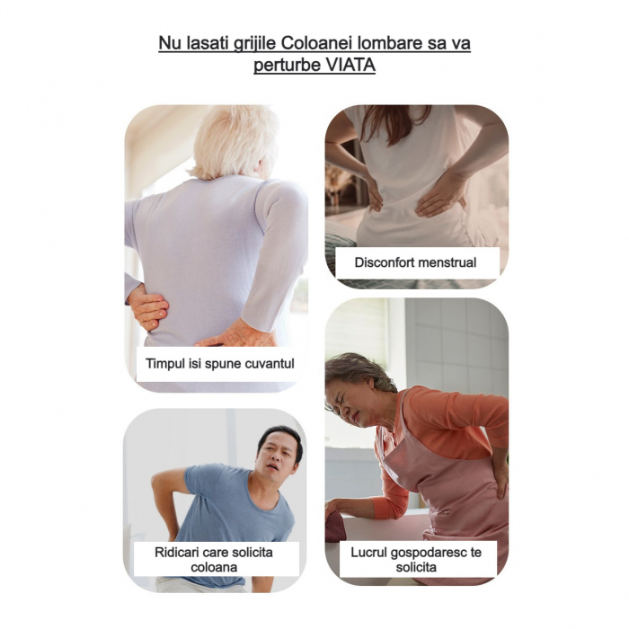 Centura de sustinere lombara AcronicPro, Reglabila,  Functie termica, Neagra [8]