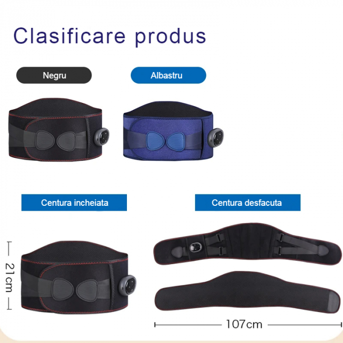 Centura de sustinere lombara AcronicPro, Reglabila,  Functie termica, Neagra [3]