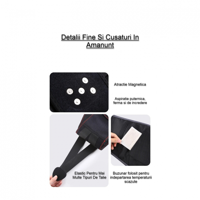 Centura de sustinere lombara AcronicPro, Reglabila,  Functie termica, Neagra [6]