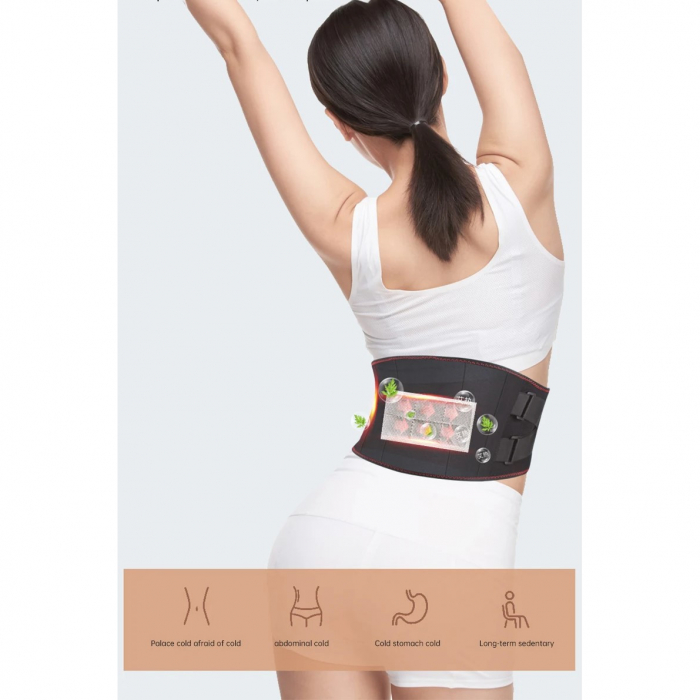 Centura de sustinere lombara AcronicPro, Reglabila,  Functie termica, Neagra [7]