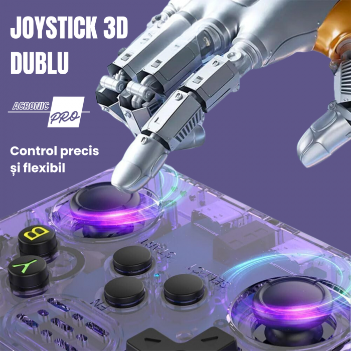 Consola Portabila R40S cu Stocare 64/128 GB, Ecran HD de Inalta Calitate, Design Compact, Mov, Reda Jocurile Clasice, Performanta Maxima [7]