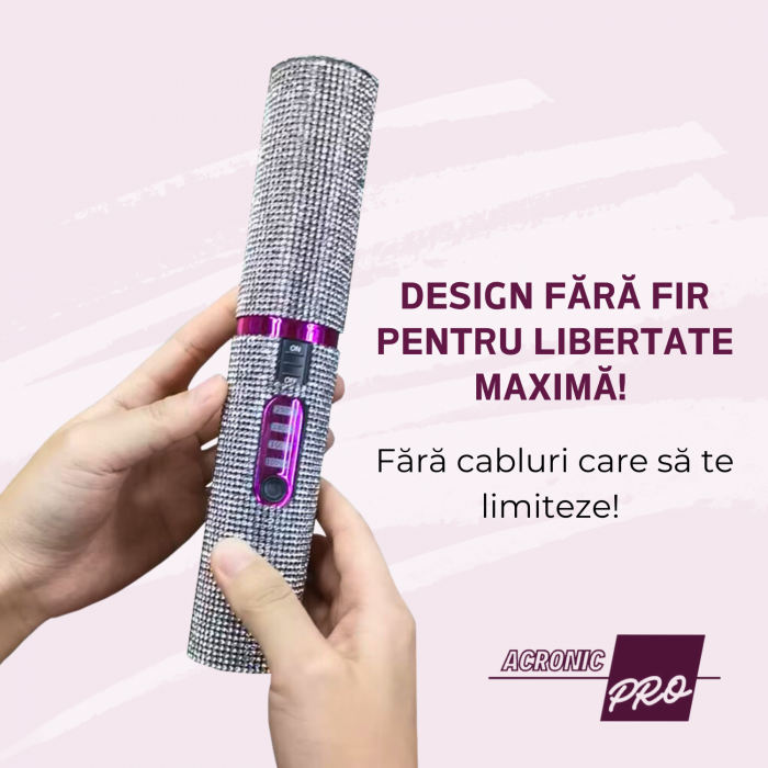 Placa de Par AcronicPro, Fara fir, Design unic cu Pietricele, Din Ceramica, Pentru Orice Tip de Par, Albastra [2]