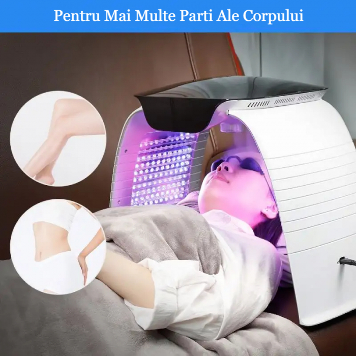 Sauna Faciala Profesionala AcronicPro, 268 LED-uri si Lumina Fotonica in 7 Culori, Pentru Ten si Corp,Alb [4]