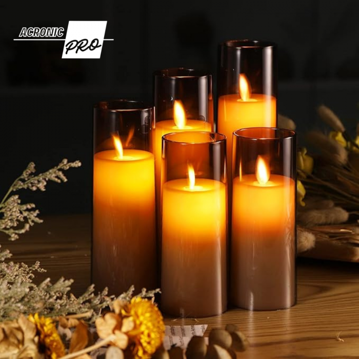 Set de 9 Lumanari LED cu Telecomanda, Stil Clasic, Decorative pentru Halloween, Craciun, Evenimente Festive si Petreceri [5]