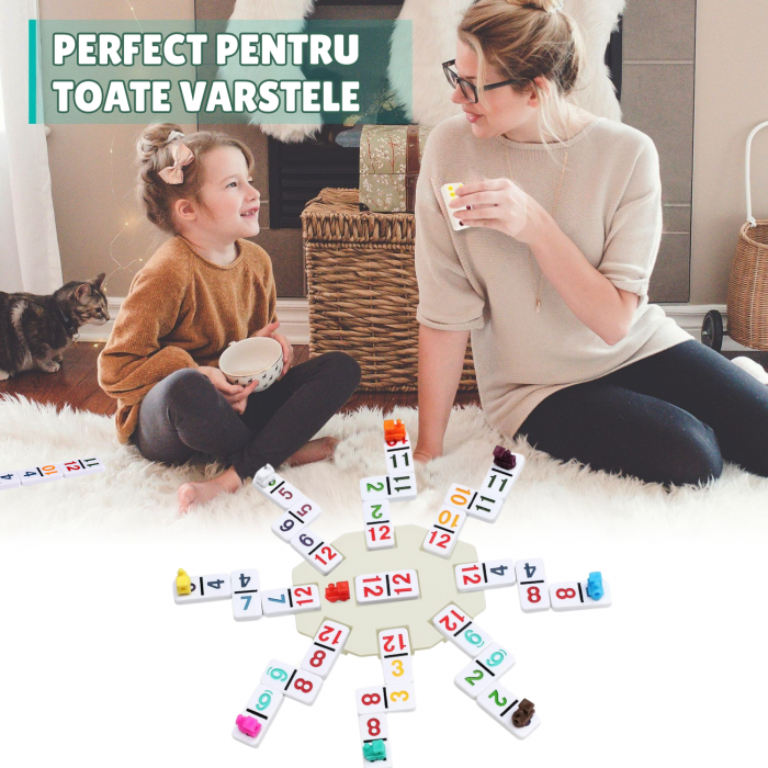 Set Domino Mexican Train 12 AcronicPro, Cutie de Transport Din Aluminiu, Pentru Joc Cu Pritenii sau In Familie, Distractia Perfecta [6]
