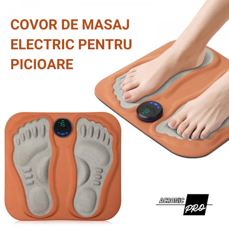 Aparat de Masaj pentru Picioare AconicPro, Electrostimulare, Incarcare USB, Wireless, Pentru Circulatia Sangelui si Ameliorarea Durerii, Maro [2]