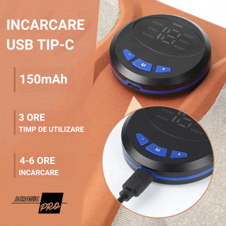 Aparat de Masaj pentru Picioare AconicPro, Electrostimulare, Incarcare USB, Wireless, Pentru Circulatia Sangelui si Ameliorarea Durerii, Maro [6]