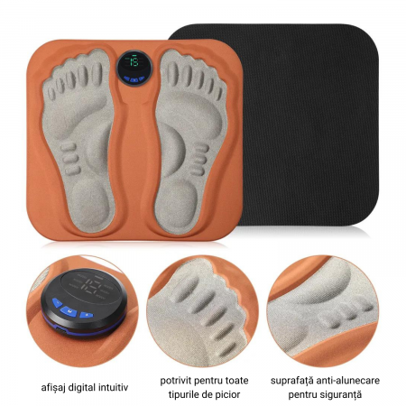 Aparat de Masaj pentru Picioare AconicPro, Electrostimulare, Incarcare USB, Wireless, Pentru Circulatia Sangelui si Ameliorarea Durerii, Maro [3]