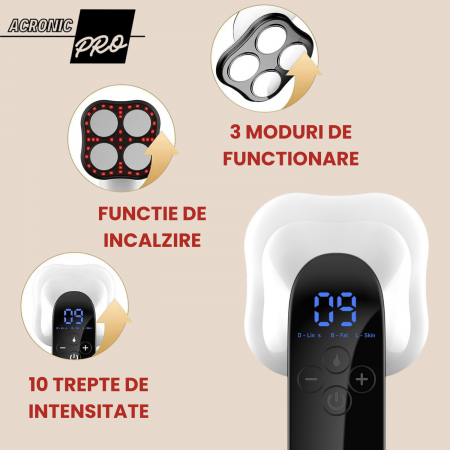 Aparat Facial AcronicPro, 10 Niveluri, Lifting si Remodelare corporala, Curatare pentru Intinerirea Pielii, Anticelulitic, Radio Frecventa, Alb [6]