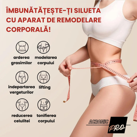 Aparat Facial AcronicPro, 10 Niveluri, Lifting si Remodelare corporala, Curatare pentru Intinerirea Pielii, Anticelulitic, Radio Frecventa, Alb [3]