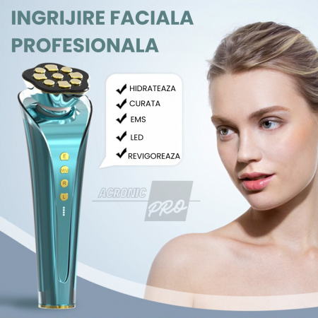 Aparat Facial AcronicPro Portabil, Ingrijirea Pielii, Frumusete si Sanatate, Pentru Indepartarea Ridurilor si a Petelor, Albastru [1]