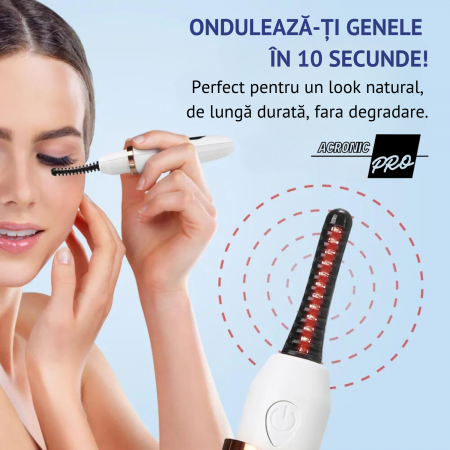 Aparat Portabil de Ondulare a Genelor AcronicPro, Reincarcabil, 3 Trepte de Incalzire, Alb [3]