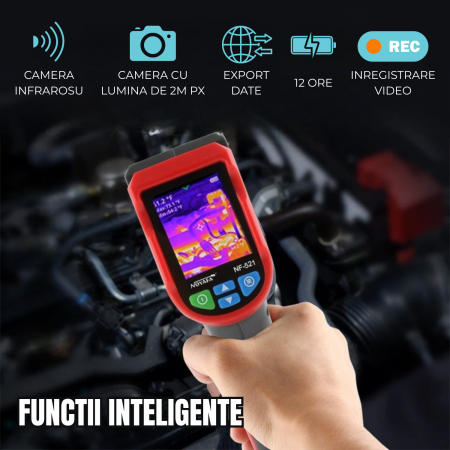 Camera Termica Digitala AcronicPro, Acumulator 2600mAh USB, -10℃/400℃, Card, Negru [4]