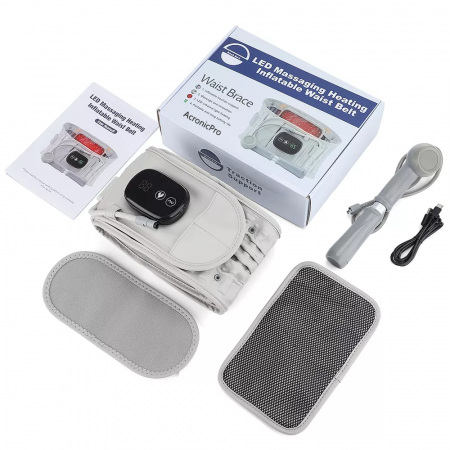 Centura decompresie lombara profesionala AcronicPro®, 3 moduri incalzire, 3 viteze pentru masaj, pentru dureri spate, relaxarea si remedierea posturii [6]