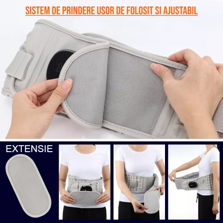 Centura decompresie lombara profesionala AcronicPro®, 3 moduri incalzire, 3 viteze pentru masaj, pentru dureri spate, relaxarea si remedierea posturii [5]