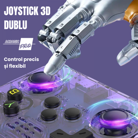 Consola Portabila R40S cu Stocare 64/128 GB, Ecran HD de Inalta Calitate, Design Compact, Mov, Reda Jocurile Clasice, Performanta Maxima [6]