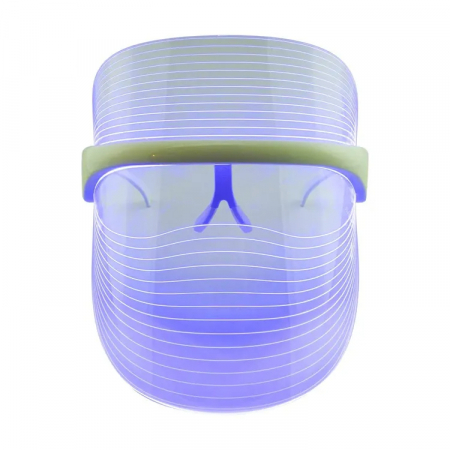 Produse - Masca LED AcronicPro, Regenerarea Tenului, Terapie pentru Acnee, Lumina fotonica in 7 Culori, Marime Universala, Alb