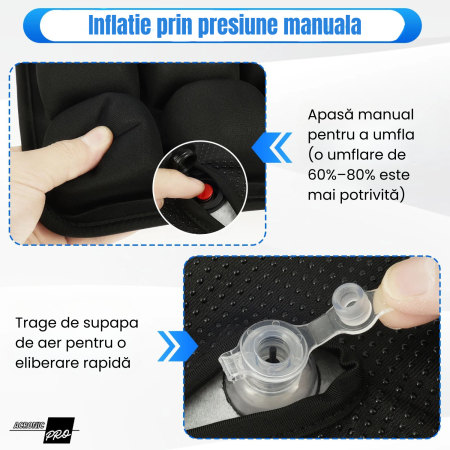 Perna Ortopedica AcronicPro, cu Celule de Aer 3D, Confort Reglabil, Suport Lombar, Anti-Presiune pentru Birou, Masina, Calatorii, Negru [3]