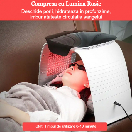 Sauna Faciala Profesionala AcronicPro, 268 LED-uri si Lumina Fotonica in 7 Culori, Pentru Ten si Corp,Alb [4]