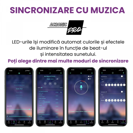 Set 4 covorase Auto LED, Material Rezistent la Apa, Efect de Constelatie, Lux si Ambianta, Fibra Optica, Bluetooth, Control Remote + Aplicatie, 8 Culori, Alimentare la Bricheta, Negru [7]