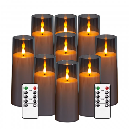 Lumânări - Set de 9 Lumanari LED cu Telecomanda, Stil Clasic, Decorative pentru Halloween, Craciun, Evenimente Festive si Petreceri