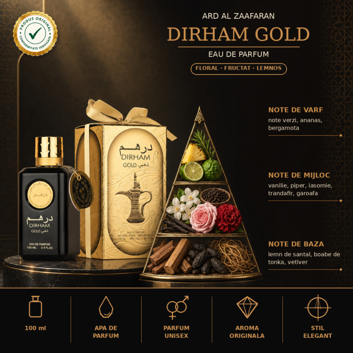 Apa de Parfum Ard Al Zaafaran Dirham Gold Unisex 100 ml [2]