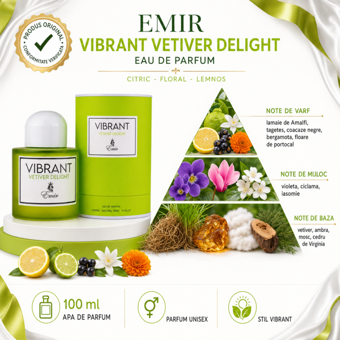 Vibrant Vetiver Delight Emir Apa de Parfum Unisex 100 ml [2]