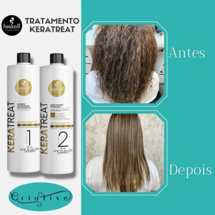 Kit Indreptare Progresiva  a parului Keratreat (Sampon Si Crema Indreptare), Haskell,500ml + 500ml [4]