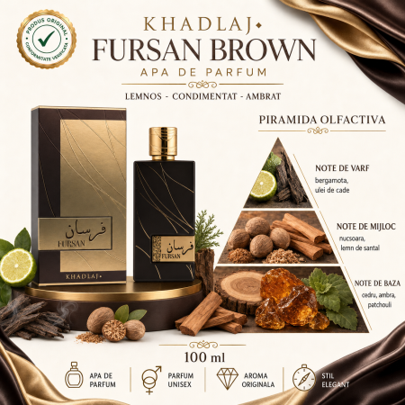 Apa de parfum Khadlaj Fursan Brown, Unisex, 100 ml [1]