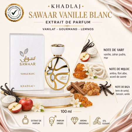 Extract de parfum Sawaar Vanille Blanc, Khadlaj, 100 ml [1]