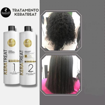 Kit Indreptare Progresiva  a parului Keratreat (Sampon Si Crema Indreptare), Haskell,500ml + 500ml [4]
